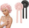 Frogetu 2 Stück chlafmütze Satin,Nacht Schlaf Mütze,Weiche Kopfhaube Schlafhaube Seide,Verstellbar Damen Herrn Motorhauben,Schlafhaube Seide,Hair Bonnet,mit Gummizug