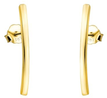 SOFIA MILANI - Boucles d'Oreilles pour Femme en Argent 925 - Plaqué Or - Clou d'Oreille en Forme de Barre - E2976