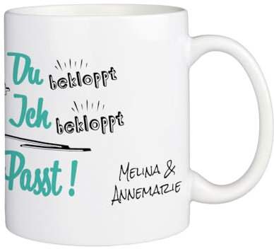 ORWO Fototasse | 325 ml Keramik-Tasse mit Foto personalisiert | individuell selbst gestalten | Bedruckung: handmade in Germany | weiß, spülmaschinenfest (Bekloppt, Klassisch)