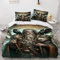 Bettwäsche Wikinger Odin 135X200 Mädchen Jungen Teenager Mit 80X80 Kissenbezug,Kinder Bettwäsche-Set 2teilig,Mikrofaser Bettbezug mit Reißverschluss,A19