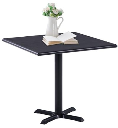 Mingone Tisch Outdoor Garten Balkontisch 60 x 60cm Gartentisch Bistrotisch für Gartenterrasse Balkon Campingtisch mit Schwarzem Metallrahmen die Tischplatte ist aus Harz Gefertigt, bis 100kg