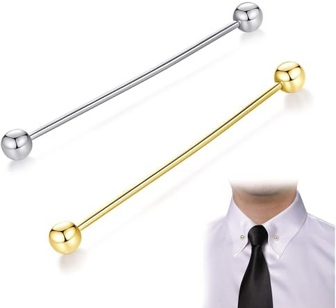 Hezhou Barre Broche à Col de Chemise Epingle de Cravate Pince Métal Argent Pince à Cravate pour Homme Hommes Garçon Chemise Collier Clip Épingle à Cravate pour Hommes Chemise (F)