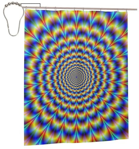 Hyaszst Bath Curtain Waterproof Fabric Home Decor Shower Curtains,Spiral Optical Illusion Gif