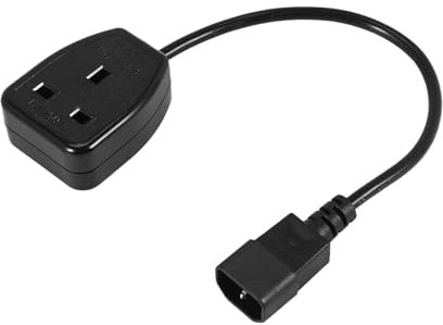 Kueohse IEC320 C14 to UK BS1363A Outlet Socket,IEC C14 Male Plug to UK 3Pin Female Socket Power Adapter Cable for PDU UPS(0.)