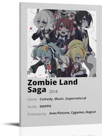 AYERWAENN Poster Zombie Land Saga (2), ästhetische Wandkunst, Leinwand, Vintage-Poster, dekoratives Gemälde, Wohnzimmer, Schlafzimmer, Dekoration, 20 x 30 cm, Rahmenstil