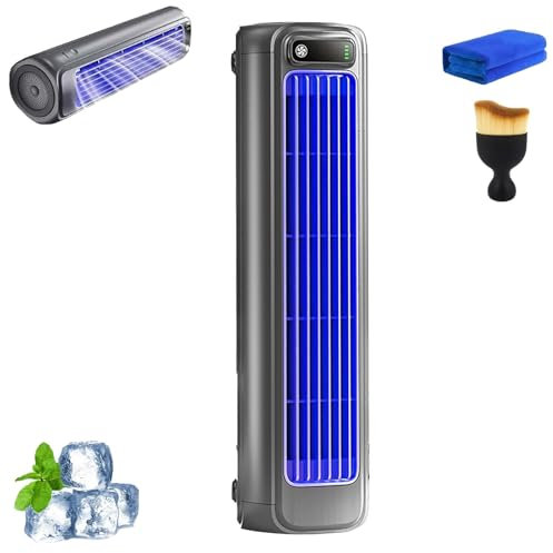 Qinux Brizaac Brizac Climatiseur portable 2000 mAh silencieux avec 3 vitesses Montage vertical sur le mur Double fonction Refroidissement naturel (1 pièce)