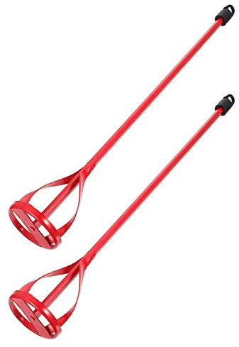 SHINEOFI 2pcs Red Paint Mixing Sticks Manual Stirring Paddle 40x6cm for Cement Plaster Paint Coating Mixing in Construction and DIY