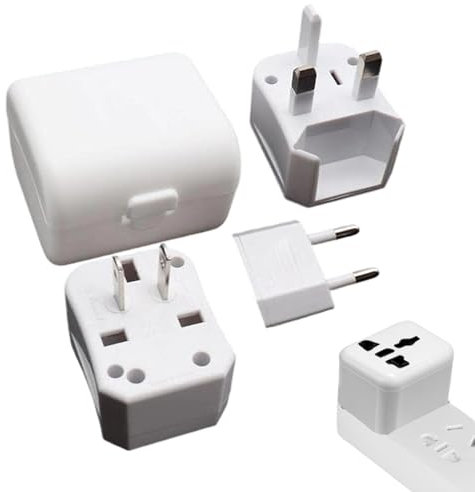 Adaptador Eléctrico De Enchufe - Cable De Carga para Tomas De Corriente | Adaptador Internacional Portátil para Viajes con Múltiples Tomas Compatible con Teléfonos Y Portátiles