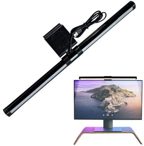 Beiykhera Computer Lamps for Monitor | 3 Colors Adjustable Lamp Anti-Glare - Screen Desk Monitor Light - for Table Dorm Office College Workbench Home Cubicle Desk