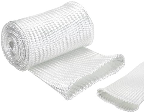 uxcell Insulation Cable Protector,75mm/2.95 Inch-2m/7 Feet High Temp Fiberglass Sleeve White