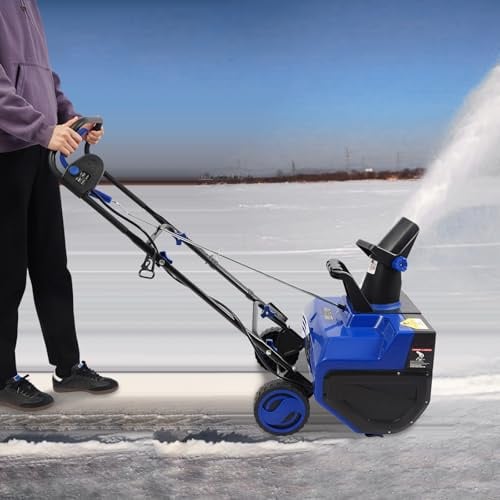 LENDISIY Schneefräse Elektrische 2400W, 56 cm Arbeitsbreite, LED-Leuchten, 33 cm Arbeitshöhe, 7,6 m Auswurfweite, Kabelgebundene Räumungsmaschine für Hausgebrauch Terrassen Schneeräumung
