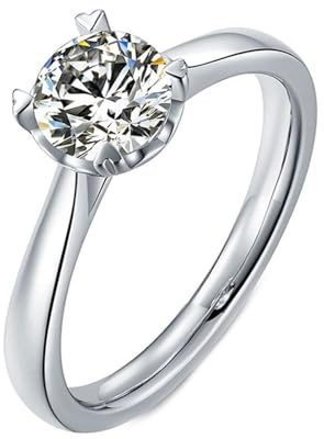 Calefee Ehering Gold Damen 18k/14k/9k Echtgold, Solitär Ring mit Labor Diamant 1 ct Größe 47-65, Verlobungsring Echtschmuck