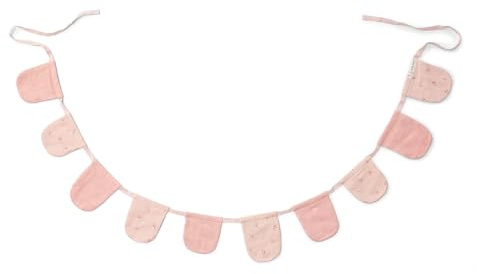 Little Dutch Wimpelkette Girlande - Musselin Baumwolle Stoff Wimpelkette - Kinderzimmer Babyzimmer Deko Wimpel - für Mädchen (2 Meter) - Pure Blossom - rosa