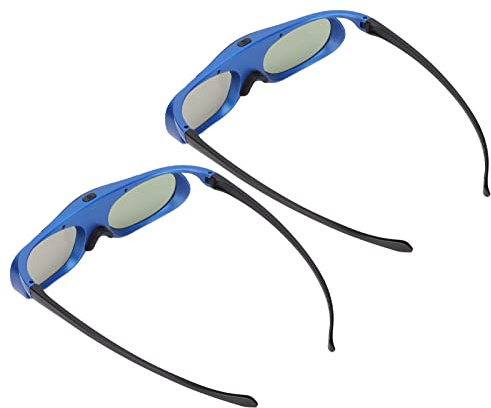 Dioche 2pcs 3D Gl144Hz DLP Link 3D Active Shutter Glasses Rechargeable Glasses for All DLP Link Projectors - Lightweight & Comfortable, High Definition Viewing Experience