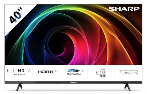 Sharp 40 Pollici Full HD LED TV con Dolby Digital 3 HDMI 2 USB DVB-T/T2 40HA1205E (HA Series)