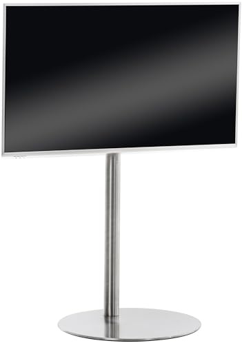 TV-Ständer WESEL rund - 64x53x100cm, Metall, Edelstahl | Fernsehständer TV Bodenständer