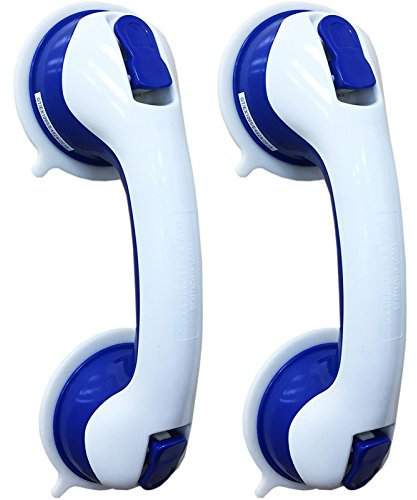 Simpa® 2 Pack Suction Grab Bar - No Fixings Needed, Bathroom Grab Safety Handle Suction Cup Toilet Hand Rail Grab Aid Support Holder