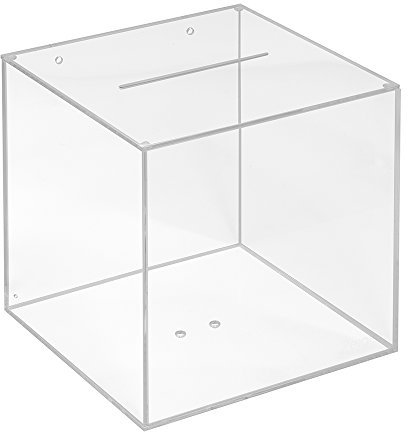 Losbox aus Acrylglas in 200x200x200mm - Zeigis® / Spendenbox/Aktionsbox/Gewinnspielbox/transparent/durchsichtig/Acryl/Plexiglas®