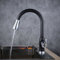 Niederdruck Ausziehbar Küchenarmatur 360° drehbar Wasserhahn mit Dual-Spülbrause und hohem Rundbogenauslauf, Schwarz，Beelee BL7085BDY