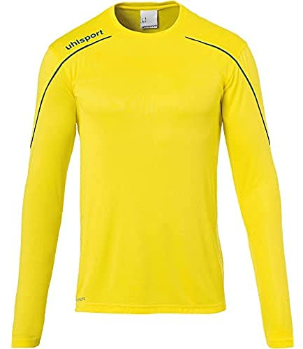 uhlsport Herren Stream 22 Langarm Trikot, limonengelb/azurblau, M