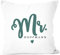 SpecialMe® Kissen-Bezug Mr & Mrs personalisierbarer Nachname Kissen-Hülle Baumwolle personalisiertes Hochzeitsgeschenk Mr weiß Unisize