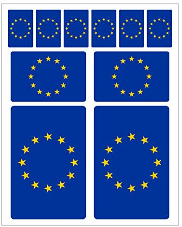 Generisch 10 Stück Flaggen Aufkleber Europa Set | Sticker EU Autoaufkleber