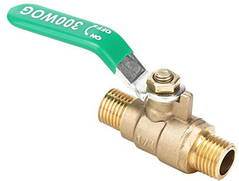 Vanne à Boisseau Sphérique en Laiton Mâle à Mâle Filetage NPT Robinet à Tournant Sphérique Deux Voies Mini Robinet à Tournant Sphérique Compresseur d'Air Vanne d'Arrêt(G1/4)