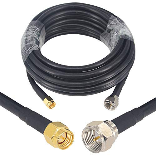 Boobrie Cavo RG58 5M Cavo SMA Maschio a F Maschio Cavo Coassiale Cavo antenna TV Maschio F a SMA Maschio per Antenna,Adattatore per antenna Dab,Cavo coassiale,Satellite,Televisione