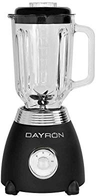 7H Dayron 184544 Batidora de Vaso Retro, Negro/Plata, 500W