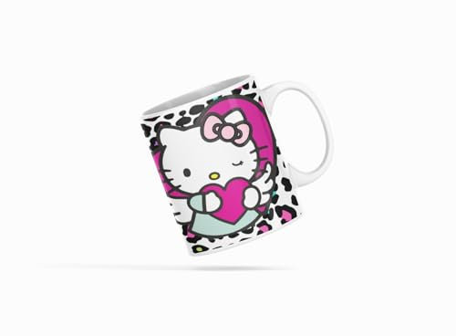 Taza Kitty -corazon y alas - Cerámica Alta Resistencia 330 ml. - Apta Microondas y Lavavajillas