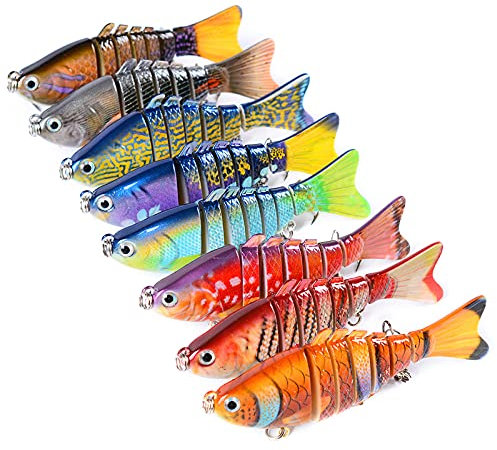 Joyeee 2 Stück Angelköder Set für Hecht, Zander, Forelle, Barsch, Meeresangeln Zubehör, Angelköder Gummifische Kunstköder Gummiköder Set