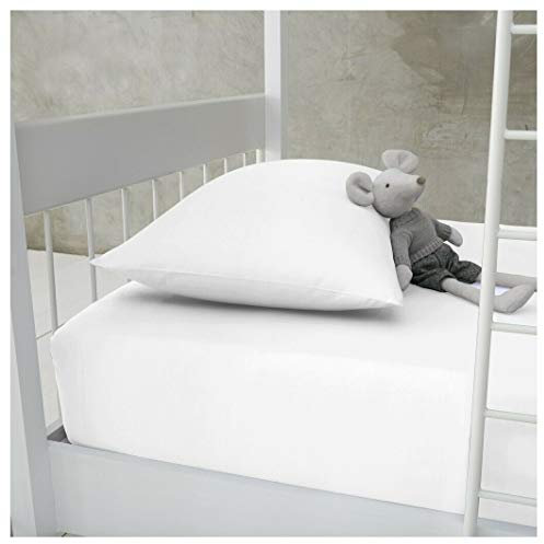 Percale Fitted Sheet - 100% Polycotton Bunk Bed Size Super Soft Luxury Non Iron Easy Care Fitted Bedding Sheet, 25CM Deep Pockets Bed Sheet - Small Single, 75 x190cm (White)
