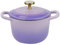 SHALOLY Cast Iron Round Cocottes - 16cm Mini Cocotte Casserole Dishes with Enamel Coating Stew Pot, Suitable for Gas Stoves/Induction Cooker Etc,Purple (Purple)