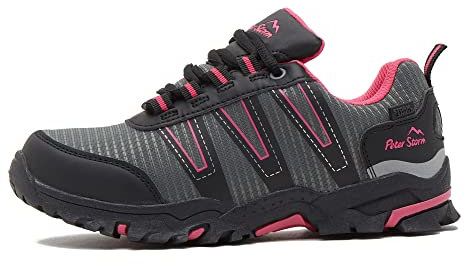 Peter Storm Kids’ Blaize Walking Shoes with High Traction Rubber Sole, Waterproof, Breathable, Lightweight, Durable, Vegan Friendly, Outdoors, Hiking & Trekking Footwear for Boys & Girls, Pink, UK1