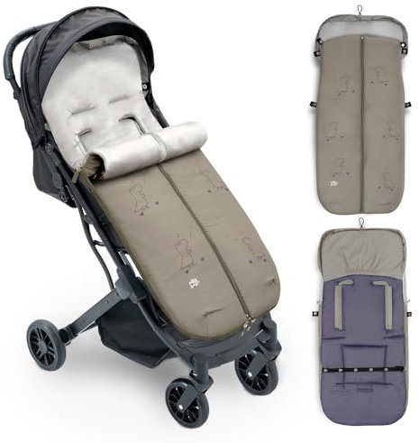 INTERBABY Universal Fußsack Kinderwagen Winter | Weiche, Warme, Wintersack Kinderwagen | Abnehmbare fußsack, Doppelte Öffnung, Leicht zu Waschen, Antiallergene Materialien, Dino Grün