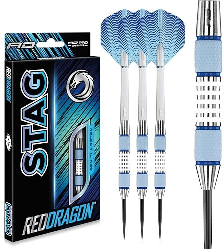 RED DRAGON Stag 24 Gramm Professional Tungsten Darts Set mit Flights und Schäfte
