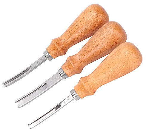 Herramienta de Biselado de Borde de Cuero, 3 Piezas Kit Trabajo de Recorte Profesional Biselador de Borde de Artesanía Herramienta de Biselado Cuero para Corte Cuero Artesanal de Bricolaje