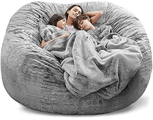 GXSDYYDS Startseite Schwamm Bett Runder weicher Flauschiger Bezug Sitzsack Stuhlbezug Schonbezug Doppelschlafzimmer Balkon Große Couch Keine Füllungen Nur Bezug