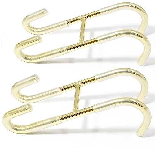 Hitefu 2 ganci per porta della doccia, gancio per porta in vetro dorato, senza cornice, senza foratura, per asciugamani, accappatoi, costumi da bagno, rasoi e tergivetri