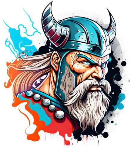 Samunshi Wikinger Thor Aufkleber Autoaufkleber für Motorrad Fahrrad Roller oder Auto Sticker Fahrrad MTB Mountainbike Rennrad Viking (9x10cm Wikinger Thor)