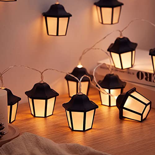 Retro Laterne Lichterkette Aussen,KINGCOO 3M 20LED Lampen hängende Außenleuchte Ambientebeleuchtung Vintage Lichterkette Batteriebetriebene für Außen Innen Bistro Hinterhof Party (Warmweiß)