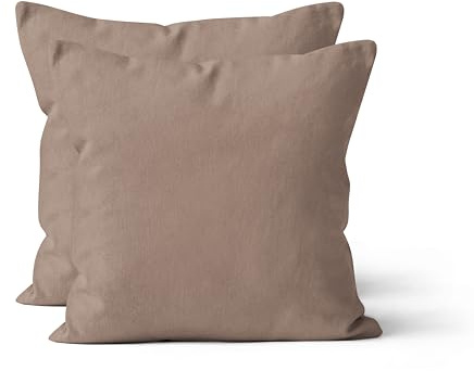 Devior 2er Set Kissenbezug Mikrofaser 40x40 cm, Nougat – Kissenhülle mit Reißverschluss, Kopfkissenbezüge, Polsterbezug für Dekokissen, Oeko-Tex Zertifiziert, Allergiker geeignet, Atmungsaktiv