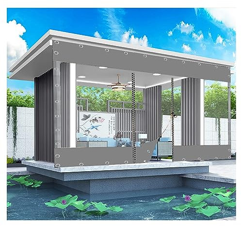 Gazebo Transparente Plane Seitenteile,Outdoor Planenvorhänge mit Reißverschluss Tür,Spleissplane für Pergola Patio Porch Carport Vordächer,mit Reissverschluss,anpassbar ( Size : H2.9xW8m/H9.5xW26.2ft