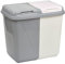 URBNLIVING 60L Double Kitchen Recycling Laundry Duo Bin Garbage Under Cabinet Trash Can (60L-Grey and White)