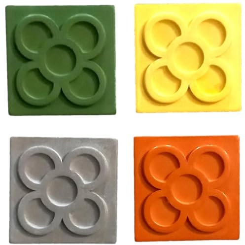 4 imanes Flor de Barcelona en relieve, Panot, despedidas, bodas, eventos, recuerdo, rajola, rachola, baldosa, Barcelona, Cataluña, Yumilab