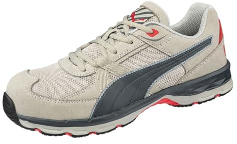 PUMA Safety VANTI Grey Low S1PS ESD FO HRO SR Chaussures de sécurité pour homme respirantes antidérapantes sans métal Embout en fibre de verre Chaussures de travail