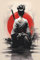 HMDKHI Japanische Bushido Poster Bilder,Japanische Ninjas Samurai Figuren Malerei,Japanische Figuren und Mount Fuji Poster, Ohne Rahmen (JP-09,1Pcs-60x90cm)