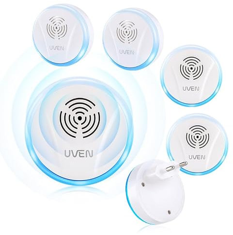 Ultraschall Schädlingsbekämpfer 6 Stück, Elektrisch Insektenschutzmittel Moskitoschutz Innenräumen Plug-in Pest Repeller für Mücken Mäuse Spinnen Kakerlaken Fliegen Wespen Flöhe