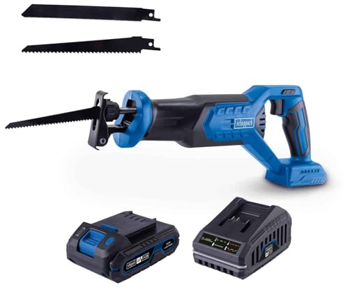 Scheppach Akku Säbelsäge BC-RS250-X | Hublänge 28mm | Hubzahl 0-3000min/1 | Schnitttiefe Holz 115mm | Sägeblattlänge 150mm | Brushless | 20V-IXES-Serie | 10 Jahre Garantie | mit 2Ah Akku & Ladegerät