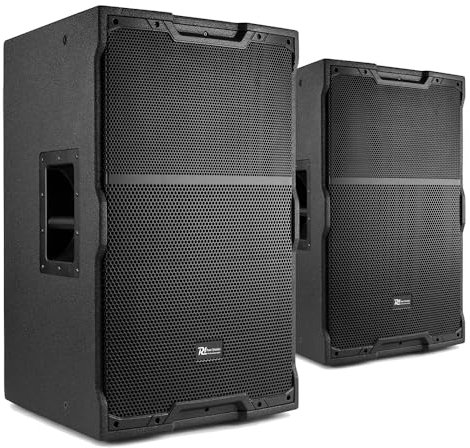 Power Dynamics PDY215 15-Inch Passive PA Speakers Pair, 800W, Unpowered Full-Range Loudspeakers with Bi-Amp or Crossover, NL4 Connectors for Events, DJs and Live Performances